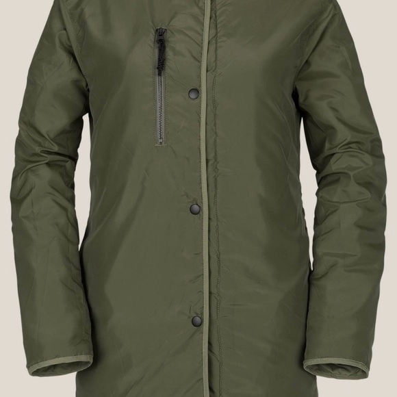 Volcom Reversible Green Quilted Utility Jacket, sz XS - Picture 3 of 16